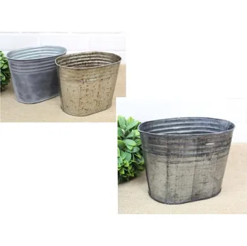 Kovový obal OVALNÝ lisovaný 3 pruhy 20x15x14 cm - mix barev