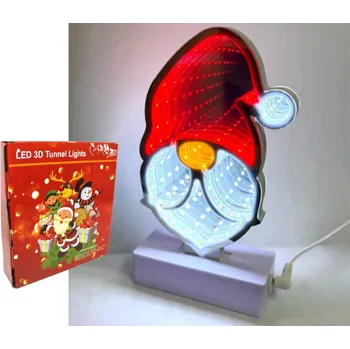 Vánoční dekorace LED dekorace 3D SANTA CLAUS 20x11,5 cm