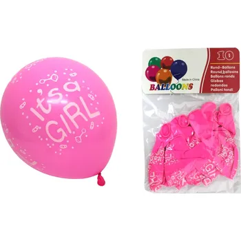 Latexové balónky 12 palců baby RŮŽOVÉ HOLČIČKA sada 10 ks cca 30 cm 35 g