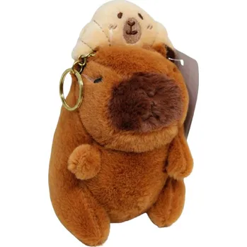 Přívěsek, klíčenka KAPIBARA s croissantem na hlavě 14x8x7 cm