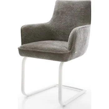 Jídelní židle DELIFE Jídelní židle Heira-Flex s područkami bouclé měkký tmavě béžová jídelní židle plochá bílá taštičkové pružiny