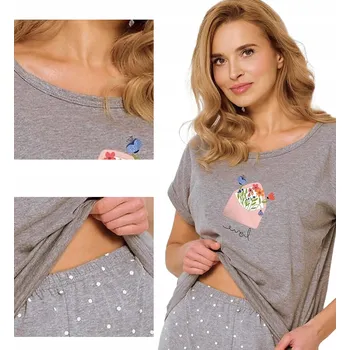 Dámské noční prádlo Taro dámské pyžamo bavlna šedé barvy, velikost XL