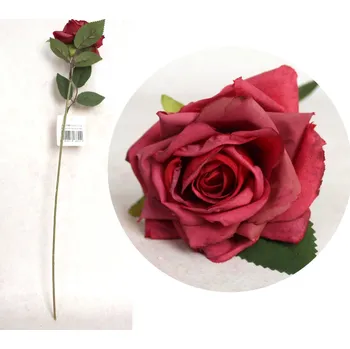 umělá květina Květ RŮŽE výška 50 cm (květ 9 cm) ČERVENÁ