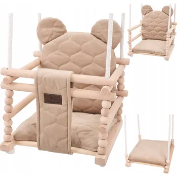 Dětská houpačka Dřevěná Houpačka Kbelíková pro Děti Pro Miminka Domácí Houpačka 3v1
