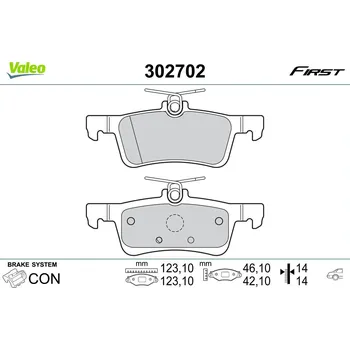 Brzdová destička Sada brzdových destiček, kotoučová brzda VALEO 302702