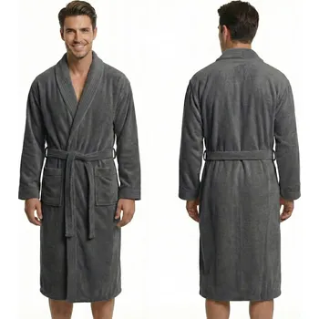 Dámský župan Župan MB VELLUTO BARVA vel. XL 350g velur, tmavě šedý