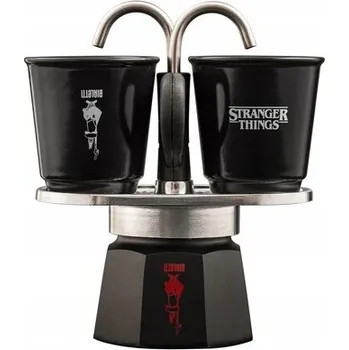 Moka konvice BIALETTI MINI EXPRESS STRANGER THINGS 2 šálky + 2 TERMOCHROMOVÉ ŠÁLKY 90ml