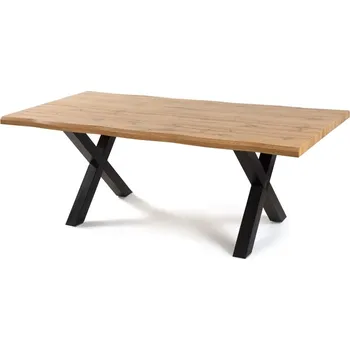 Jídelní stůl Jídelní stůl VELZA 200x90 cm, přírodní/kovové nohy + vyzvednutí ZDARMA