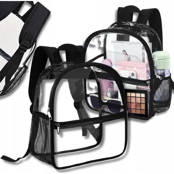 Průhledný batoh dámský školní A4 retro elegantní voděodolný módní