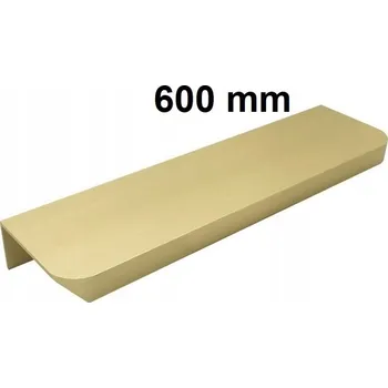 Nábytková úchytka hranová zaoblená C12 R9 zlatá anoda L-600 mm