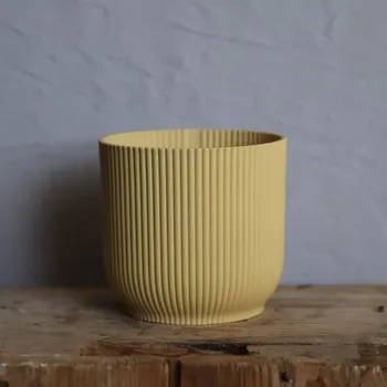 Květináč Elho plastový květináč Vibes fold butter yellow Ø 11 cm
