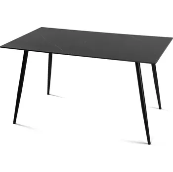Jídelní stůl Jídelní stůl NEVME 140x80 cm, černý mramor/kovové nohy + vyzvednutí ZDARMA