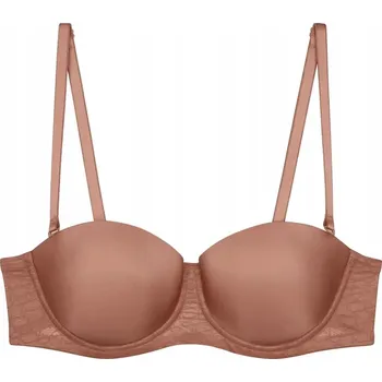 Dámské oblečení Triumph podprsenka bardotka, balkonetka hnědá velikost 85E