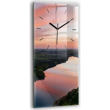 Hodiny Foto Hodiny Skleněné Nástěnné Do Moderních Interiérů Výhled na jezero 30x60 cm