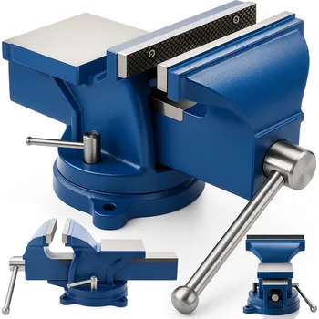 Svěrák ZÁMEČNICKÝ OTOČNÝ STOLNÍ SVĚRÁK S KOVADLINOU 5" 125 mm