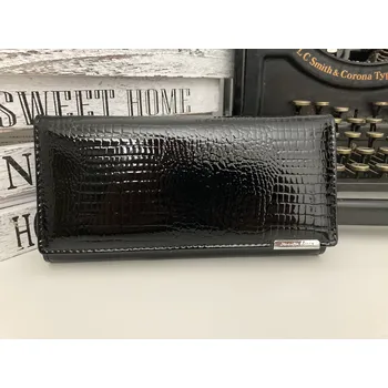 Peněženka Jennifer Jones Peněženka dámská 381 kožená dlouhá- černá/ lak