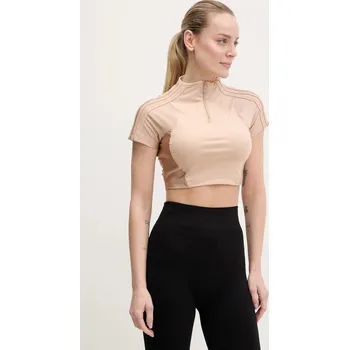 Pánské tričko Tričko adidas Originals Zip Up Crop Top JJ0916 béžová 01B, vel. XS