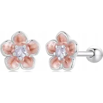 Náušnice Stříbrné Stříbrné náušnice višňový květ ze stříbro 925