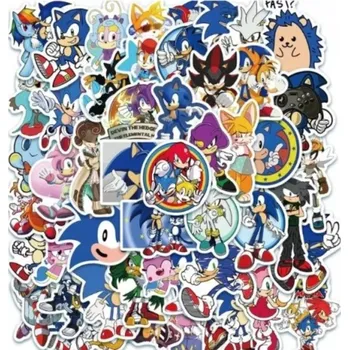 samolepka JEŽEK SONIC ježek samolepky 50 ks VODĚODOLNÉ motivační narozeniny