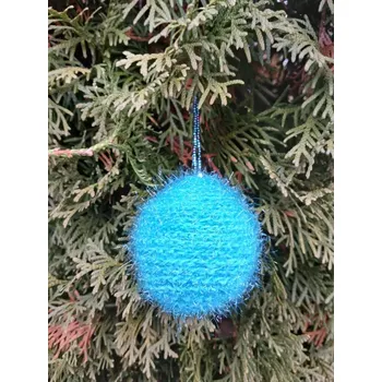 Vánoční dekorace vánoční střapatá koule 6 cm, tyrkysová