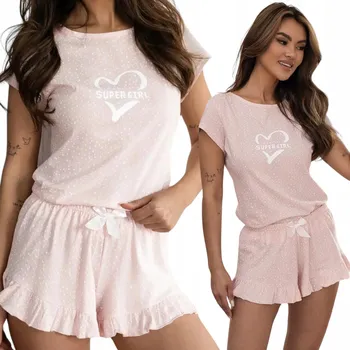 Dámské pyžamo Sensis dámské pyžamo bavlna SUPER GIRL růžové velikost L