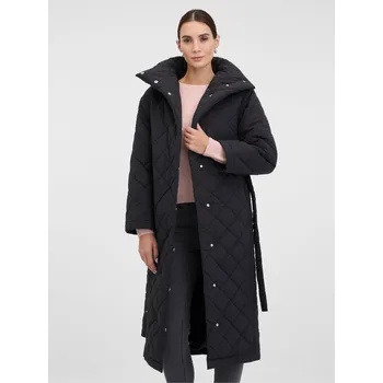 Dámský kabát Dámský černý prošívaný kabát Orsay černá | růžová 3500235