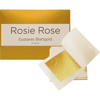 Jedlá dekorace na dort Pastry, s.r.o. ROSIE ROSE ZLATÉ PLÁTKY 2ks