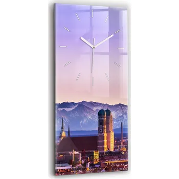 Hodiny Velké Skleněné Nástěnné Hodiny Tichý chod Obývací pokoj Německé Alpy Mnichov