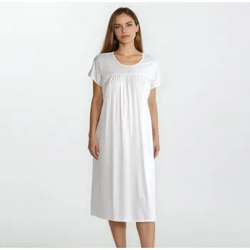 Dámské noční prádlo TREAT WEAR DÁMSKÁ NOČNÍ KOŠILE - SILKY: Bílá XS