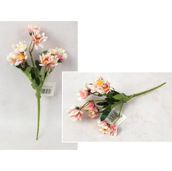 umělá květina Kytice GERBERA výška 32 cm, 5 stonků (15 květů 4-2,5 cm) RŮŽOVÁ