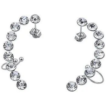 Náušnice Zlaté náušnice se třpytivými kameny a elegantním designem, 40mm x 5mm