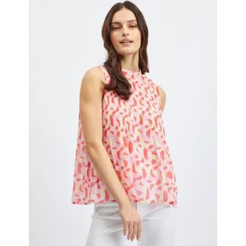 Dámská halenka Růžová dámská vzorovaná halenka