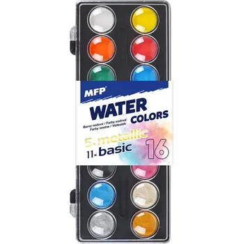 Výtvarná barva Barvy vodové 16 barev 23mm