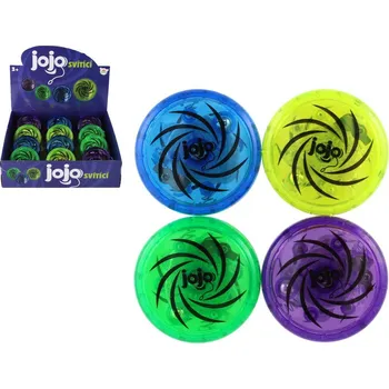 Hračka Jojo plast 6cm svítící na baterie 4 barvy 12ks v boxu