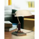 Brilliant 92679/31 Stolní stylová lampa BANKIR PATINA, tmavé dřevo 167789027