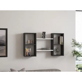 police Skye Decor, Bambi- Bambi ALS, bílá, antracitová, nástěnné police, 60x105x20 cm, 100% melaminovaná dřevotříska | 835PUQ1603