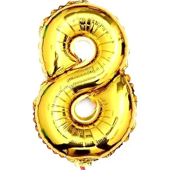 Balónek Fóliový balónek 82 cm-zlatý číslo 8
