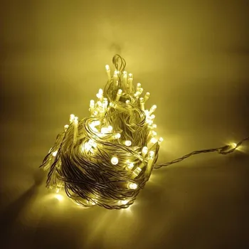 Vánoční dekorace DECOLED LED světelný řetěz ELSLN, 20 m, 100 teple bílých diod, transparentní kabel IP44, vč. zdroje a dálkového ovládání