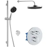 kielle Oudee - Sprchový set s termostatickou baterií pod omítku, pro 2 spotřebiče, s příslušenstvím a tělesem, chrom 20602SPT10
