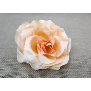 umělá květina Květinová hlava RŮŽE 15 cm – LOSOSOVÁ #BC51