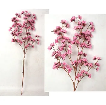 umělá květina Větvička DROBNÉ KVĚTY výška 84 cm, 7 ramen (květ 4x1 cm) RŮŽOVÁ