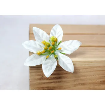 Vánoční dekorace Květinová hlava Vánoční hvězda, POINSECJA 9 cm STŘÍBRNÁ