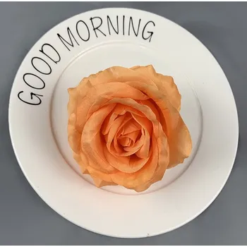 umělá květina Květinová hlava RŮŽE průměr květu 10 cm ORANŽOVÁ