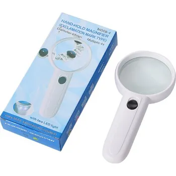 Lupa, zvětšovací sklo na čtení s LED světlem 17x8 cm
