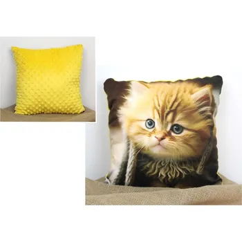 Polštář Polštář 40x40 cm s minky zadní stranou KOTEK – velmi měkký!