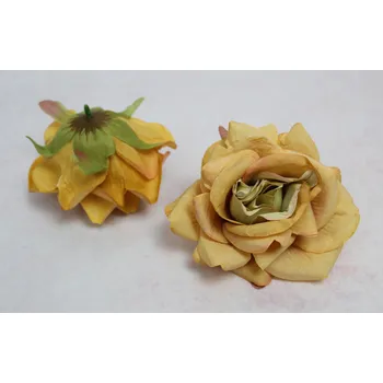 umělá květina Květinová hlavice RŮŽE 10x5 cm RUDA - 1 ks