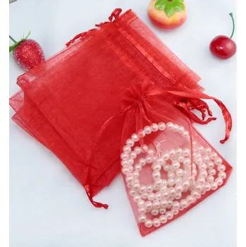 Šperkovnice Pouzdro na šperky, dárek 40x30 cm PRŮHLEDNÉ ČERVENÉ