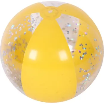 Nafukovací plážový míč 34 cm BROKÁTOVÝ - ŽLUTO-ZLATÝ