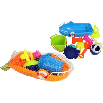 Hračka pro nejmenší Hračka do písku LOĎKA s příslušenstvím 37x20x8 cm MIX BAREV