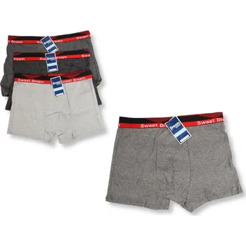 Pánské spodní prádlo Pánské boxerky SWEET DREAM šedé s černým a červeným pruhem č.: B3987 - 1 ks